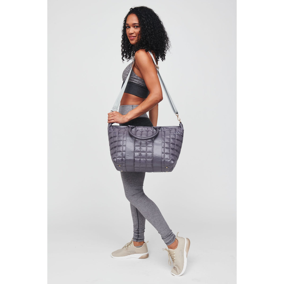 Woman wearing Carbon Urban Expressions Major Tote 818209010375 View 3 | Carbon