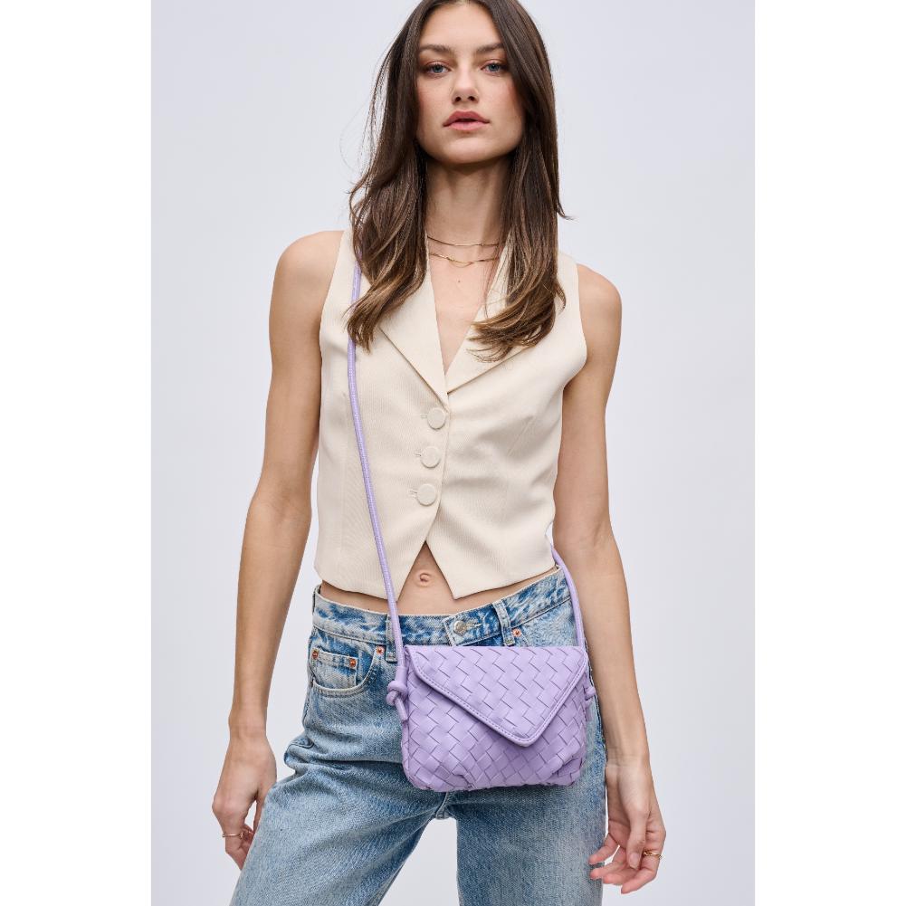 Woman wearing Lilac Urban Expressions Kylo Crossbody 840611124401 View 1 | Lilac