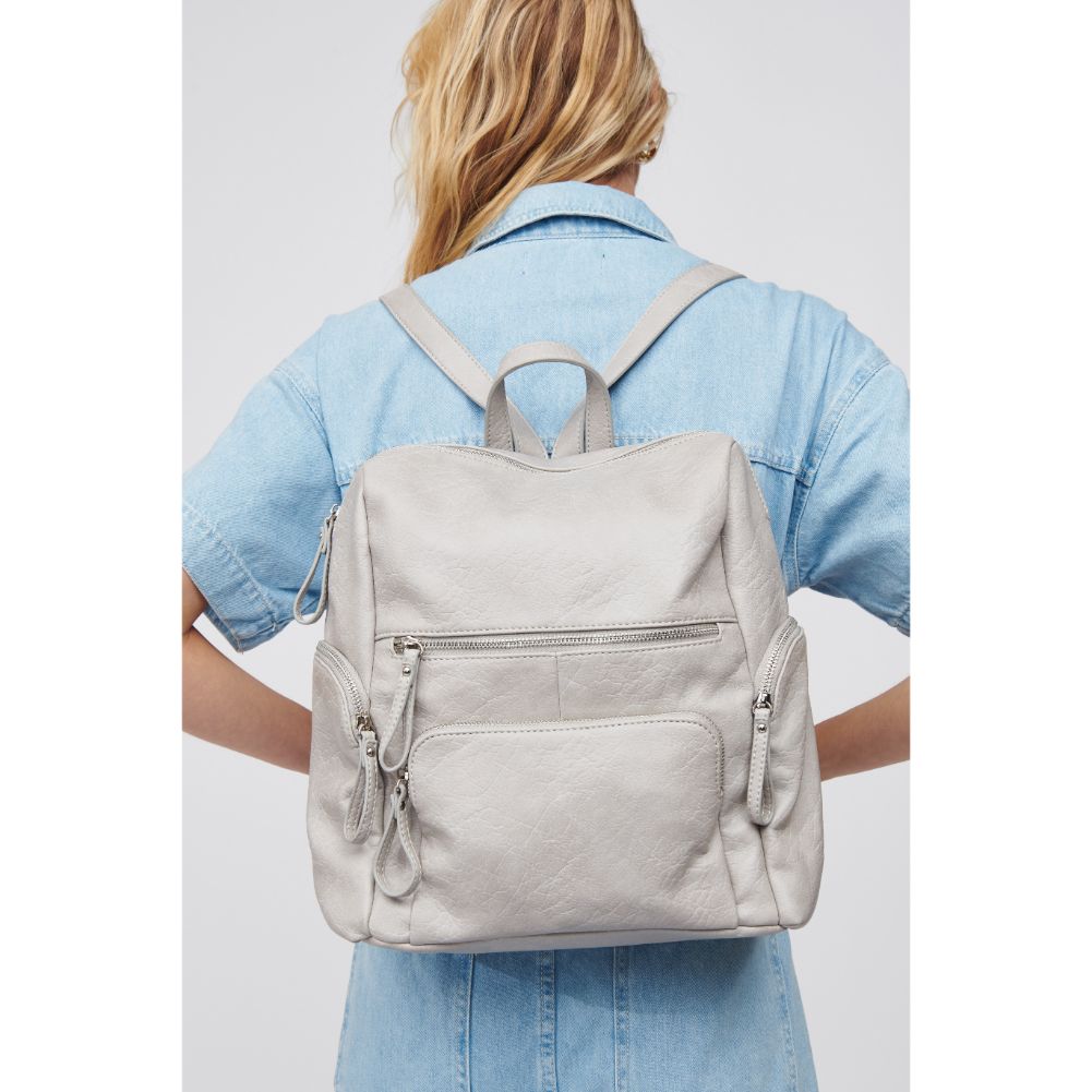 Woman wearing Grey Urban Expressions Kendall Backpack 818209018548 View 4 | Grey