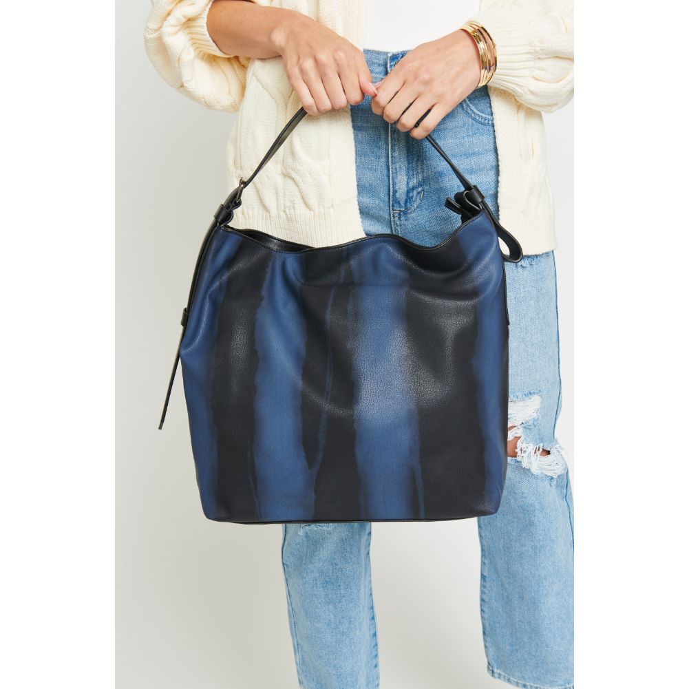 Woman wearing Navy Urban Expressions Keene Hobo 840611122490 View 2 | Navy