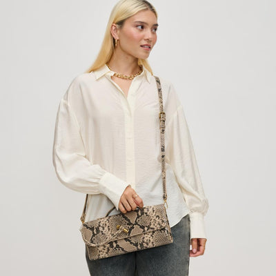 Woman wearing Natural Multi Urban Expressions Ada Crossbody 840611137104 View 1 | Natural Multi