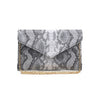 Product Image of Urban Expressions Mallory Clutch 840611173249 View 1 | Black White Snake