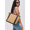 Woman wearing Natural Black Urban Expressions Zulma Tote 840611107749 View 1 | Natural Black