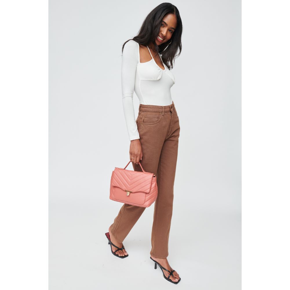 Woman wearing Blush Urban Expressions Imani Crossbody 840611108678 View 3 | Blush