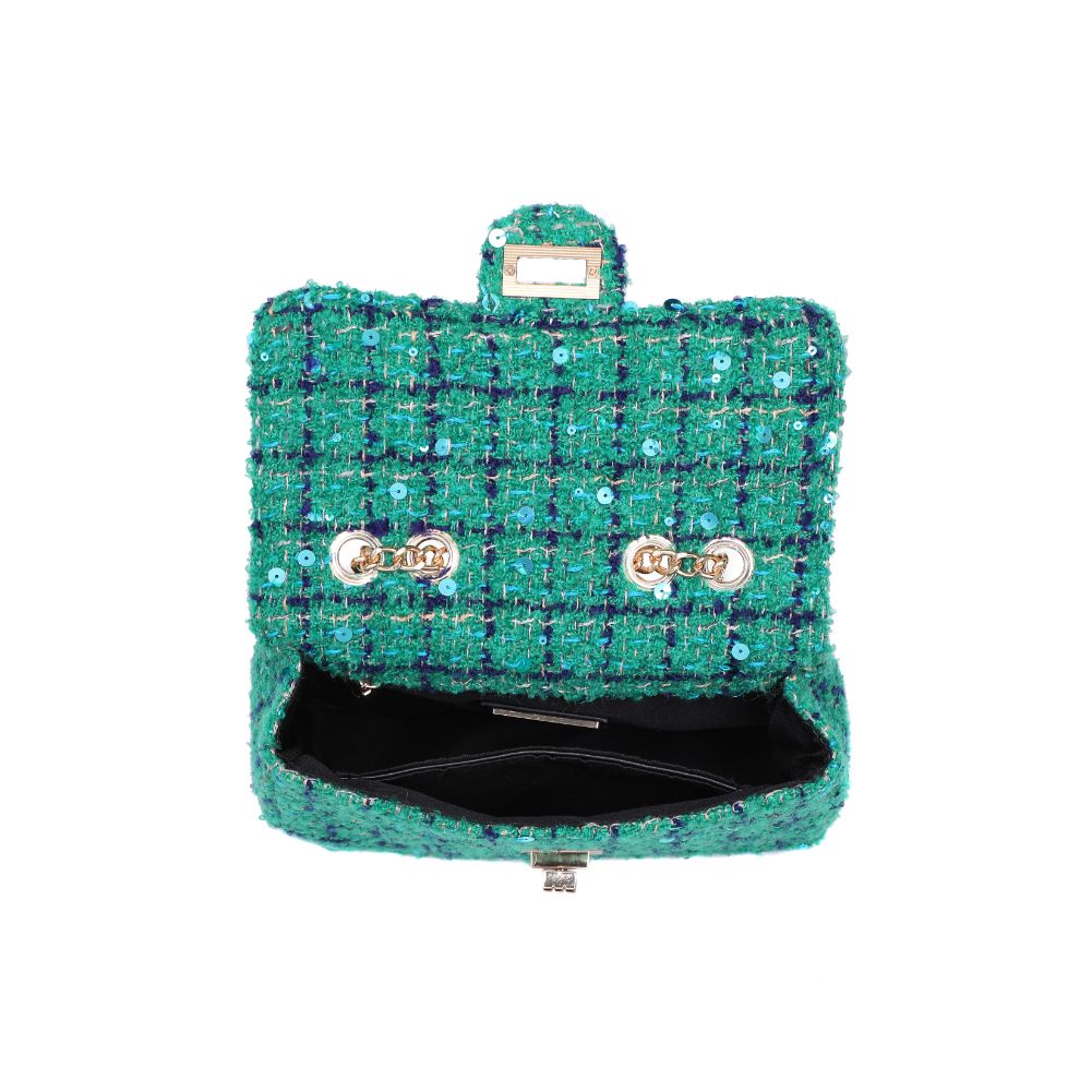 Product Image of Urban Expressions Camille Tweed Crossbody 840611103154 View 8 | Emerald