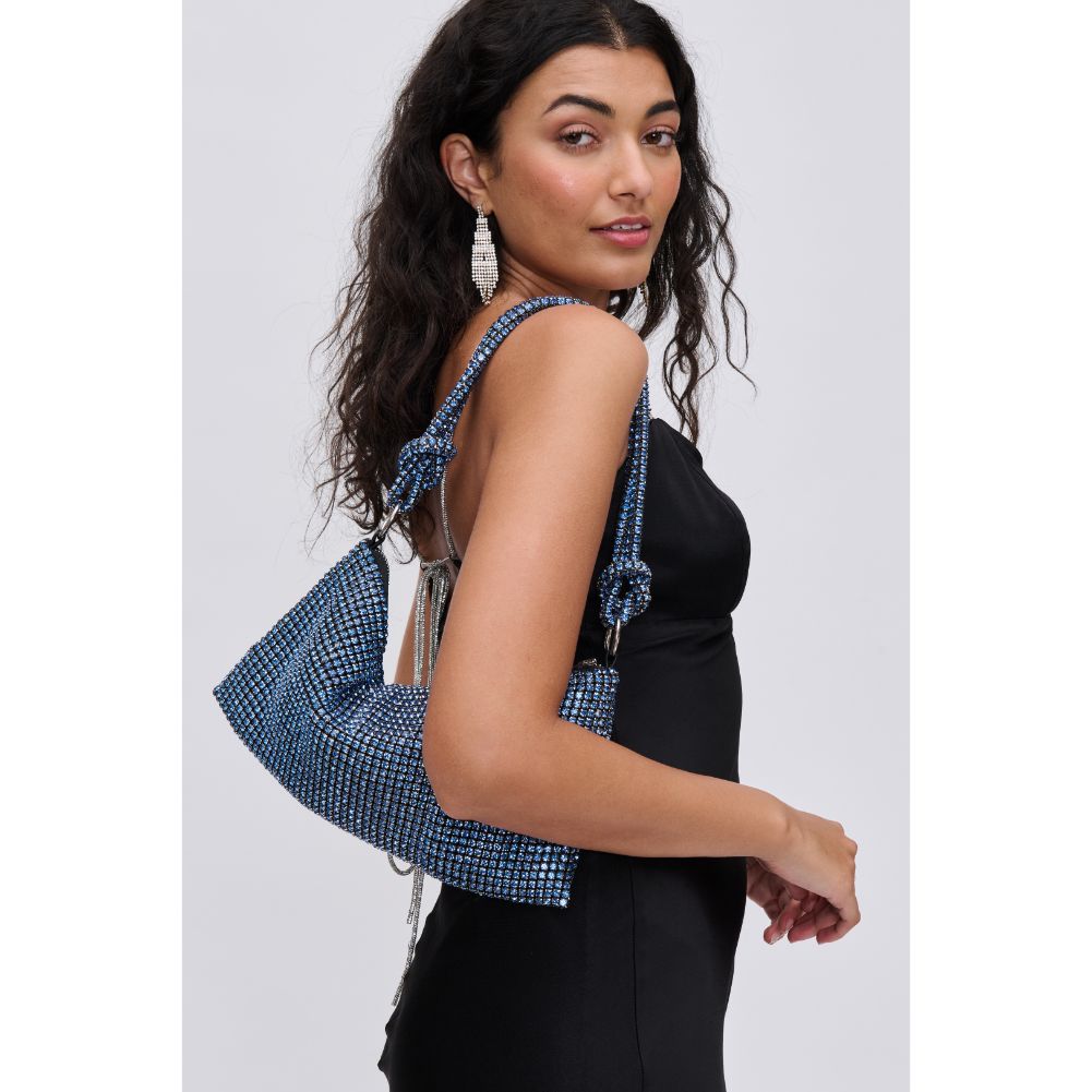 Woman wearing Blue Urban Expressions Sienna Evening Bag 840611113399 View 2 | Blue