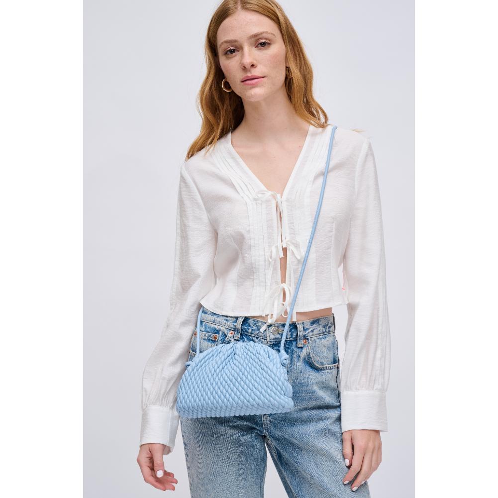 Woman wearing Sky Blue Urban Expressions Elise Crossbody 840611122919 View 2 | Sky Blue