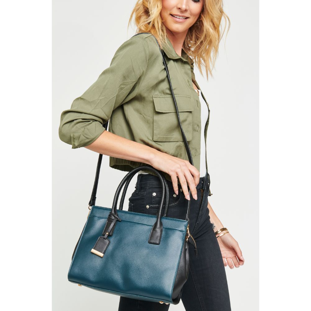 Woman wearing Emerald Urban Expressions Delancey Tote NA-840611153616 View 1 | Emerald