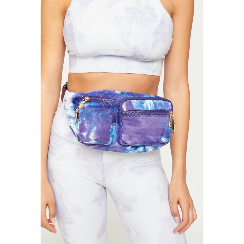 Woman wearing Blue Cloud Urban Expressions Lottie Belt Bag 840611177735 View 4 | Blue Cloud