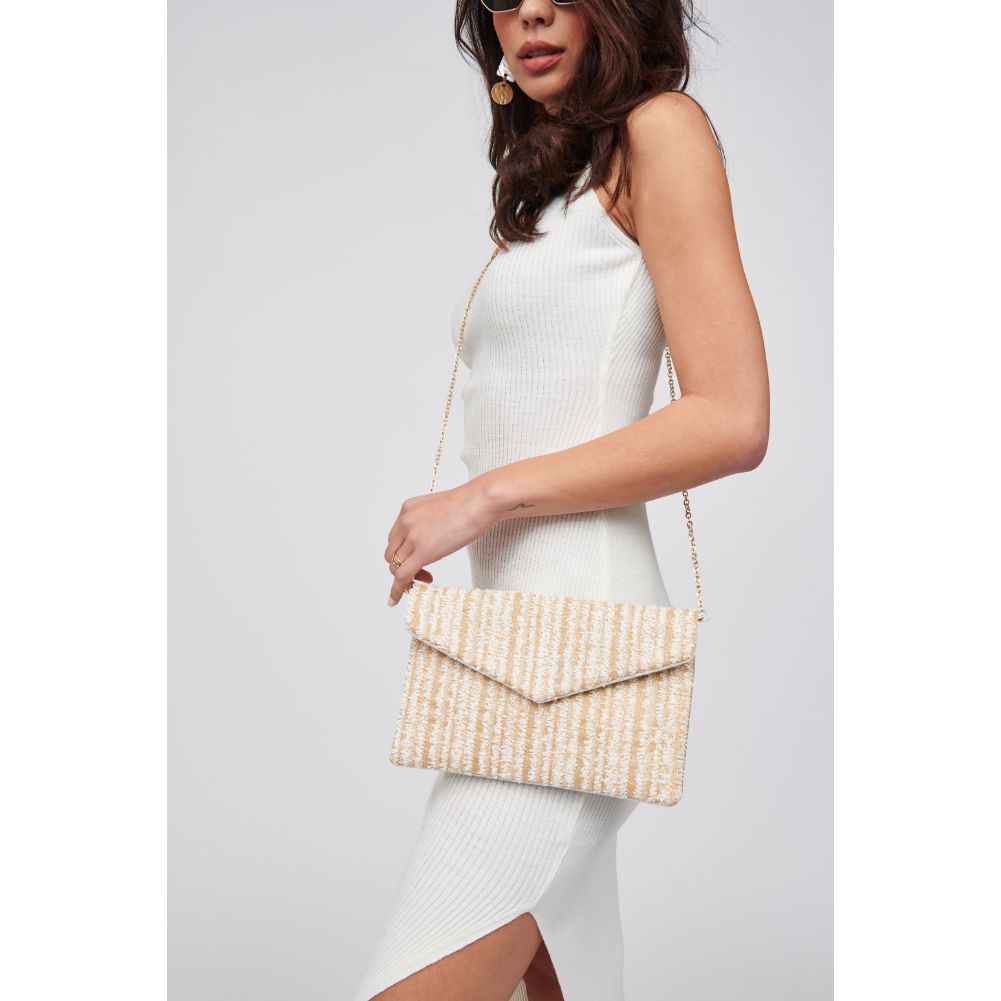 Woman wearing White Urban Expressions Mayotte Clutch 818209017565 View 2 | White