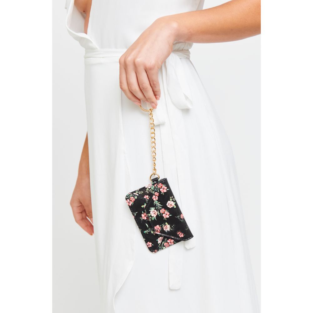 Woman wearing Black Urban Expressions Gia - Floral Card Holder 840611181862 View 1 | Black