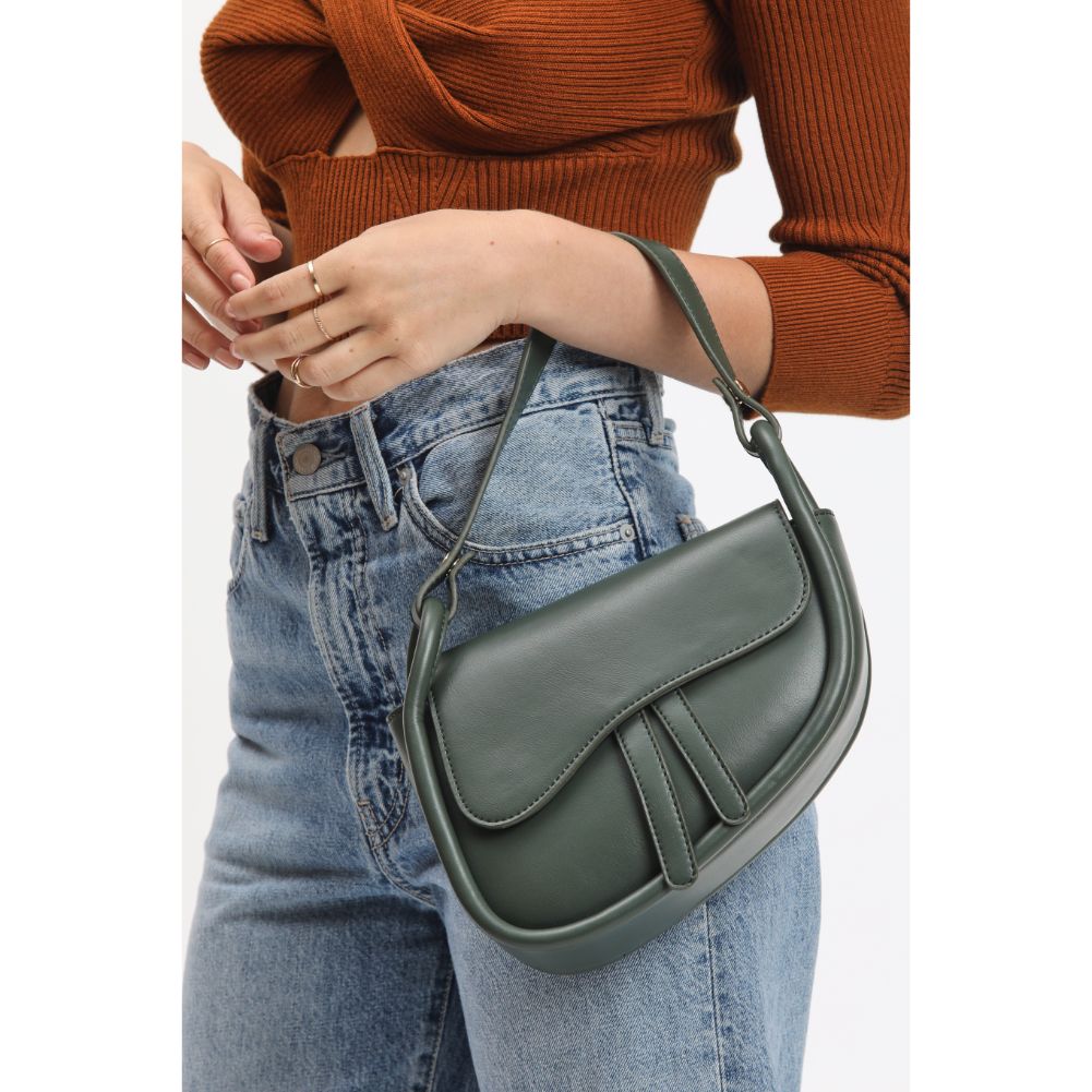 Woman wearing Olive Urban Expressions Arlo Crossbody 840611120977 View 1 | Olive