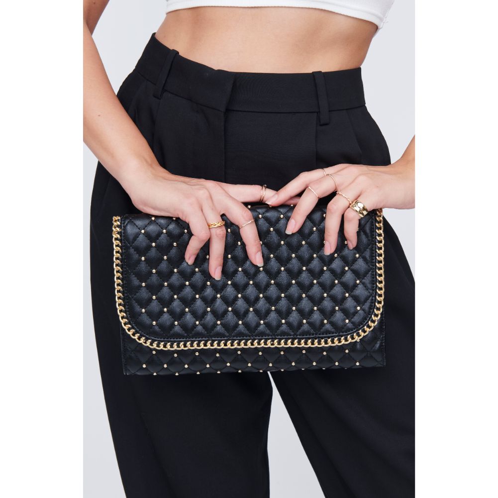 Woman wearing Black Urban Expressions Viola Clutch 818209010986 View 1 | Black