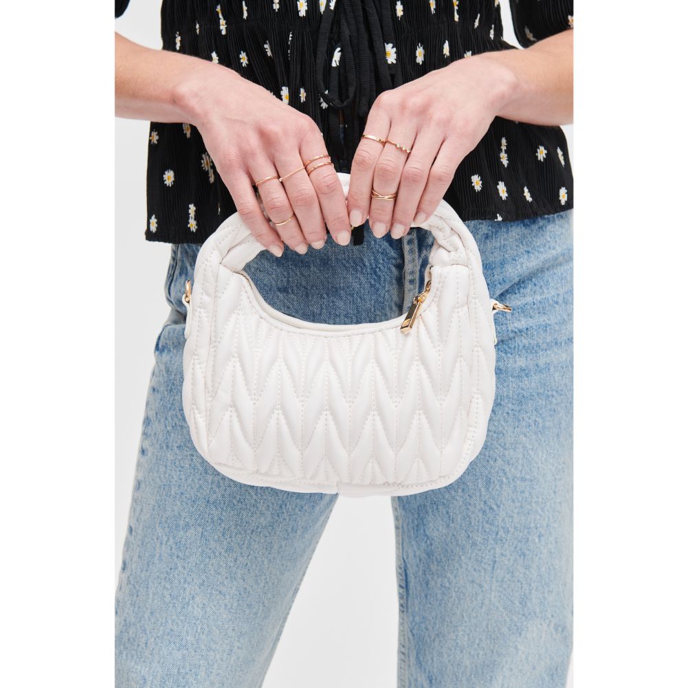 Woman wearing White Urban Expressions Persephone Crossbody 840611106971 View 4 | White