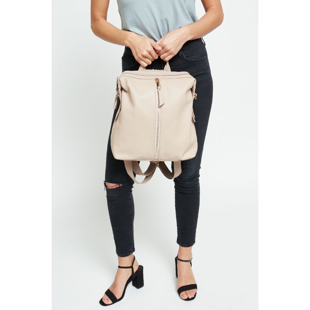 Woman wearing Natural Urban Expressions Kenzie Backpack 840611133595 View 2 | Natural