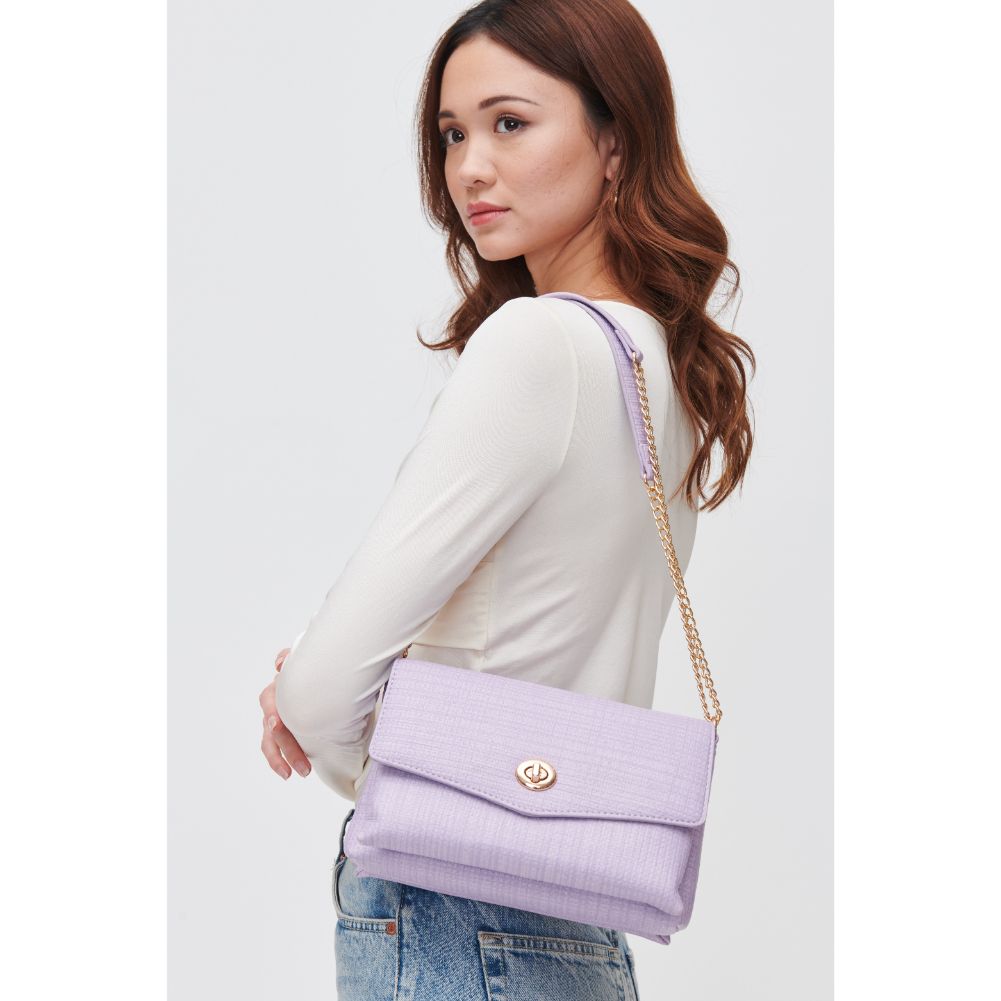 Woman wearing Lilac Urban Expressions Wrenlee Crossbody 840611118431 View 1 | Lilac