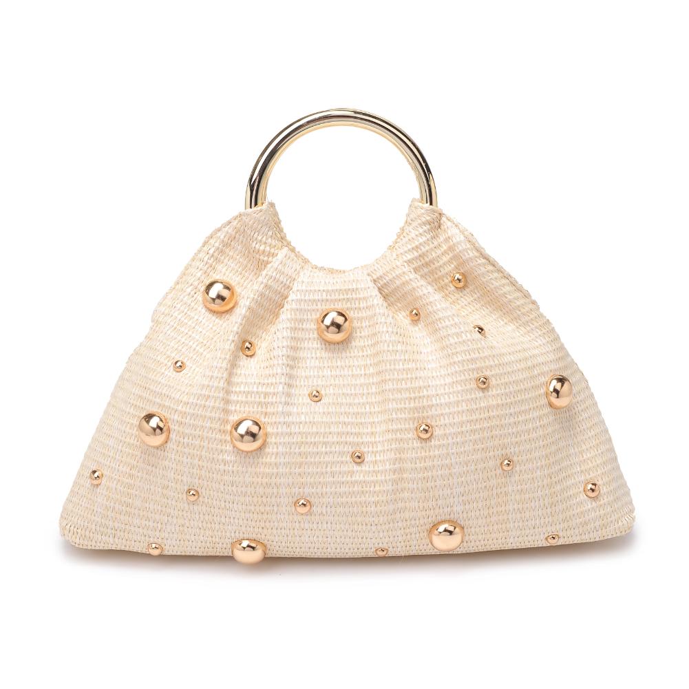 Product Image of Urban Expressions Harper - Straw Studded Evening Bag 840611193124 View 7 | Ivory