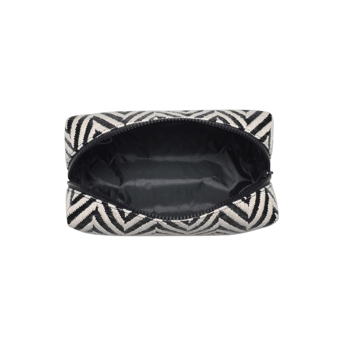 Product Image of Urban Expressions Chevron Chic Cosmetic Pouch 840611152633 View 4 | Black White