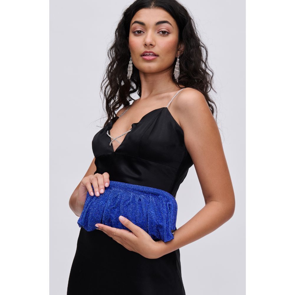 Woman wearing Blue Urban Expressions Irina Evening Bag 840611123473 View 1 | Blue