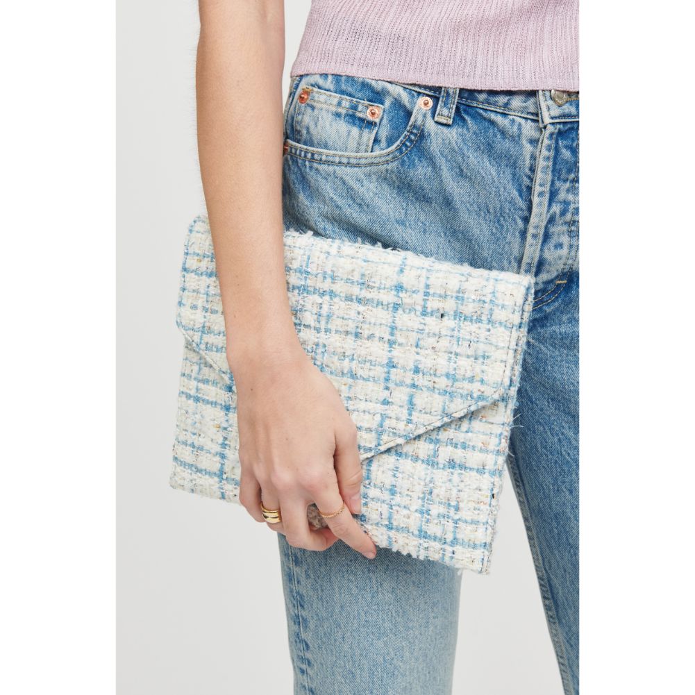 Woman wearing Baby Blue Urban Expressions Lucinda Clutch 818209018630 View 1 | Baby Blue