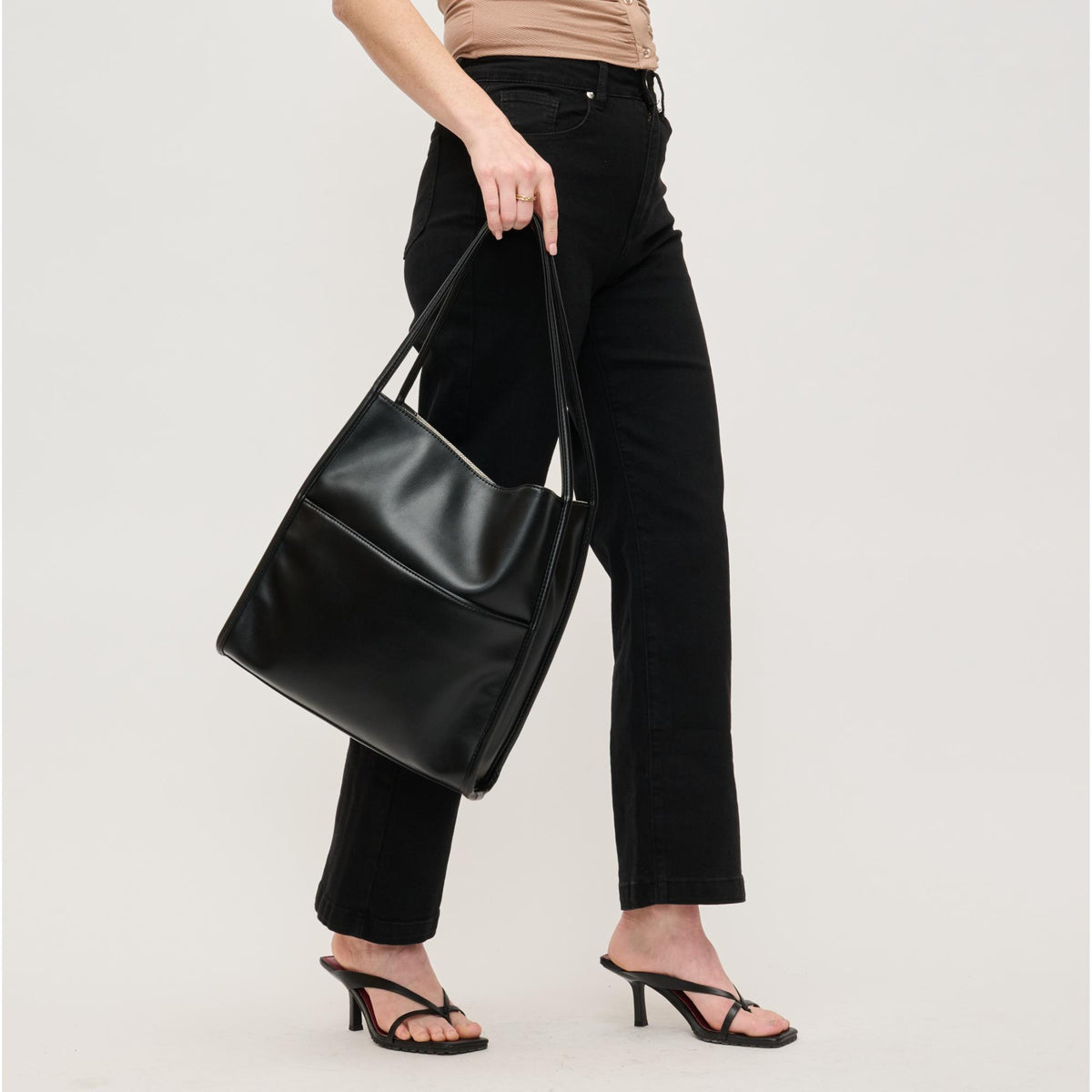 Woman wearing Black Urban Expressions Hera Tote 840611145192 View 2 | Black