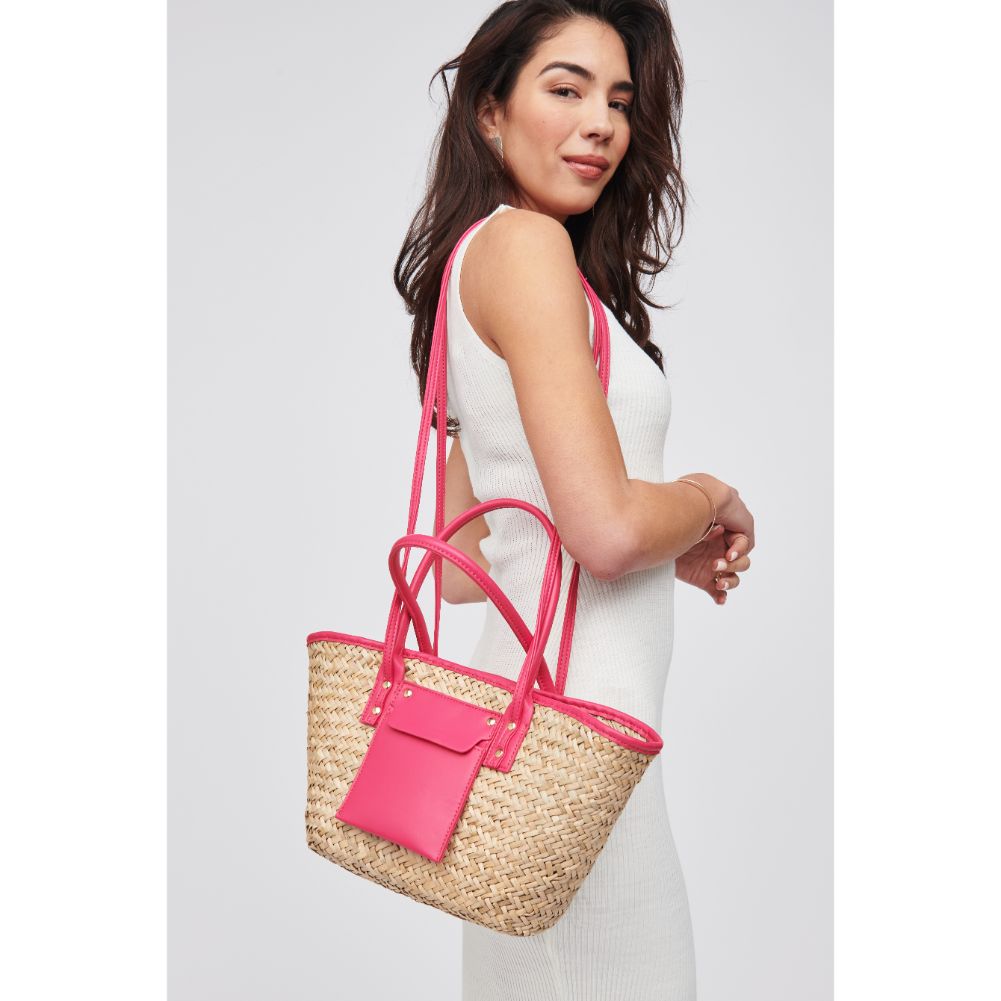 Woman wearing Fuchsia Urban Expressions Wellesley Tote 818209015677 View 2 | Fuchsia