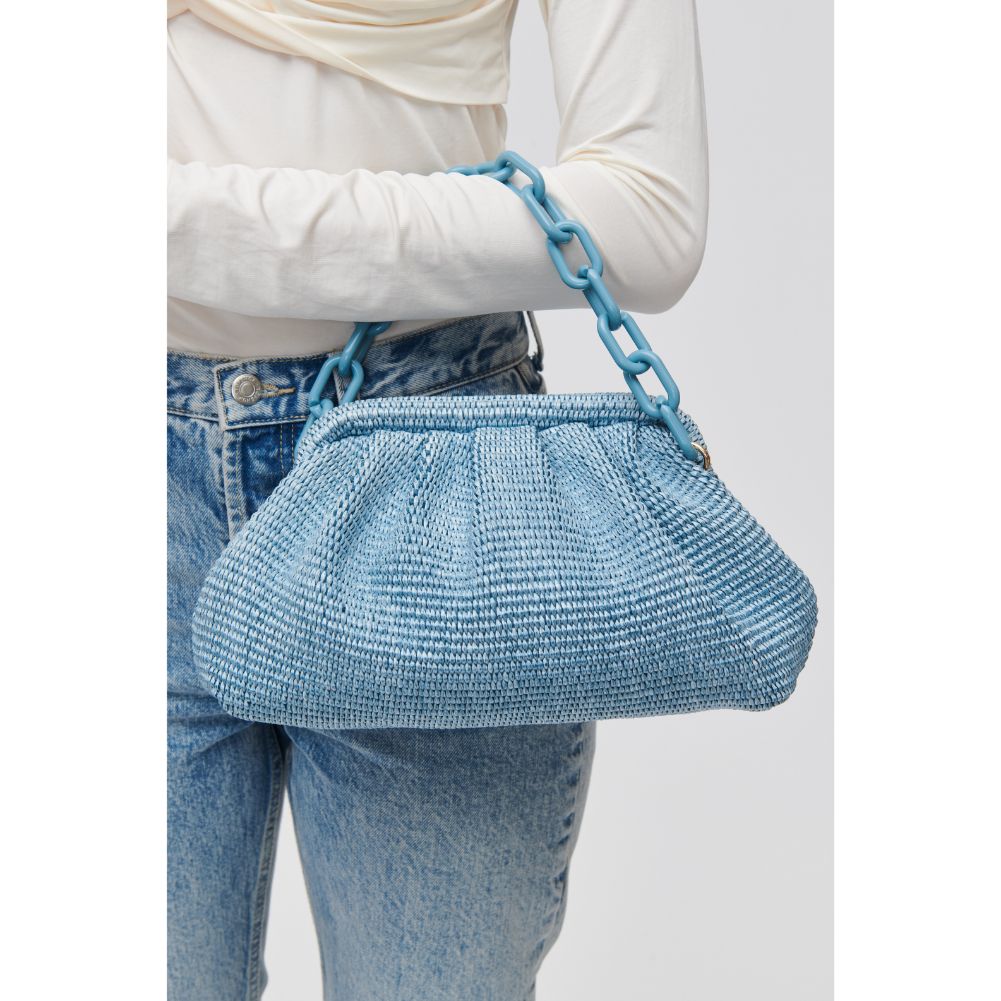 Woman wearing Sky Blue Urban Expressions Solana Clutch 840611105769 View 1 | Sky Blue