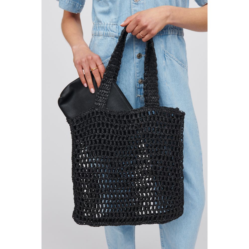 Woman wearing Black Urban Expressions Bouvet Tote 818209016971 View 4 | Black