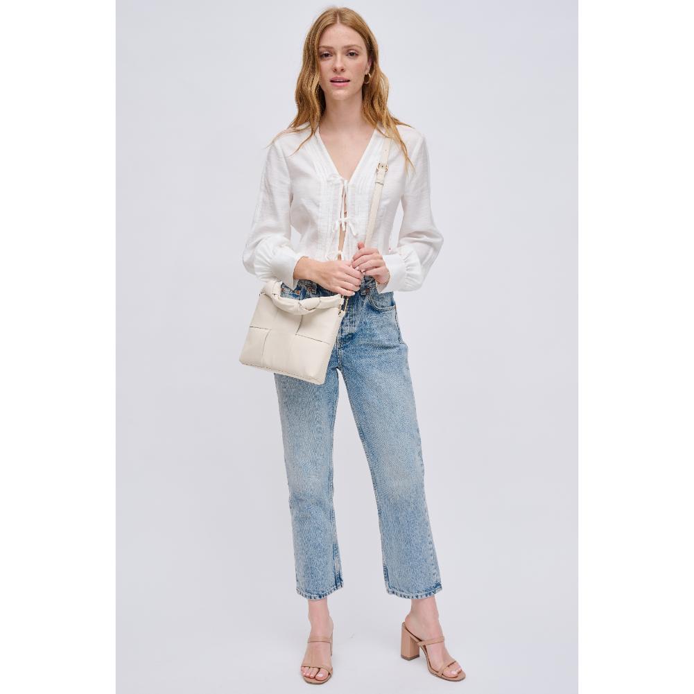 Woman wearing Oatmilk Urban Expressions Jane Crossbody 840611123756 View 4 | Oatmilk