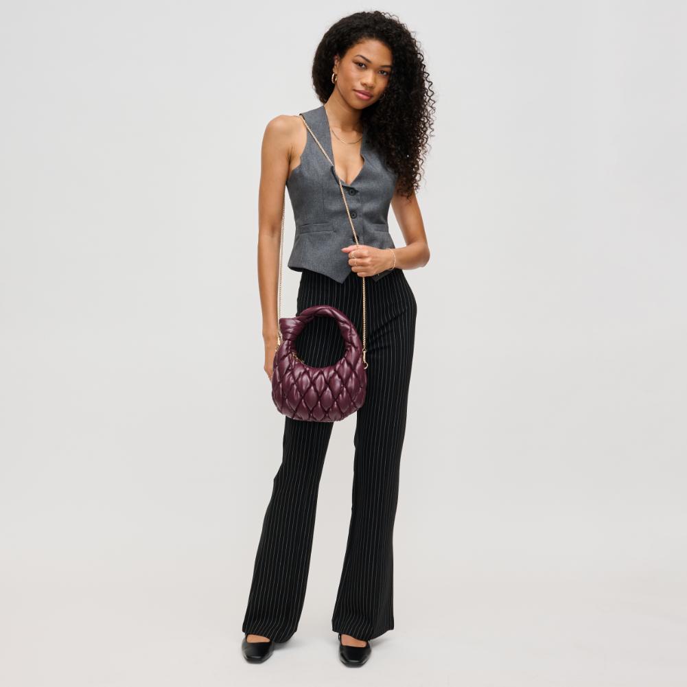 Woman wearing Burgundy Urban Expressions Claudia Crossbody 840611193520 View 4 | Burgundy