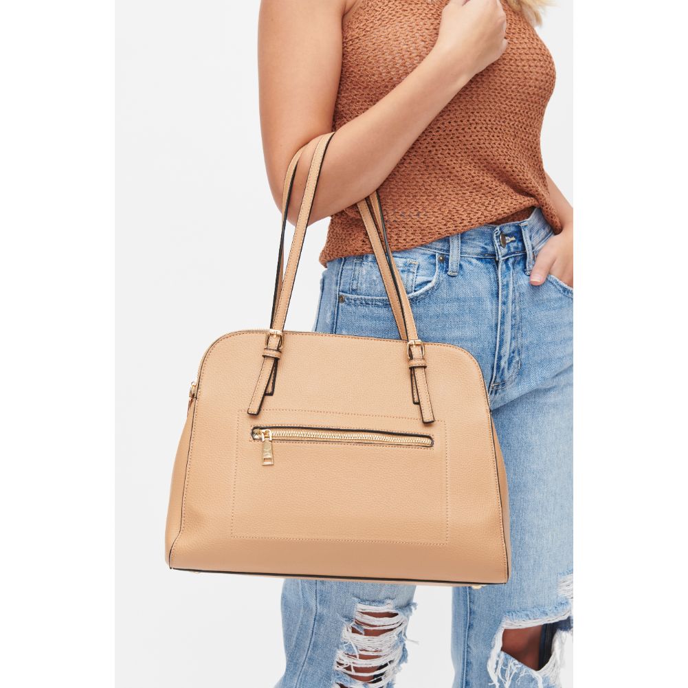 Woman wearing Natural Urban Expressions Laken Satchel 840611101396 View 1 | Natural