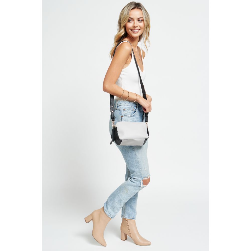 Woman wearing Grey Urban Expressions Audrey Crossbody 840611179159 View 4 | Grey