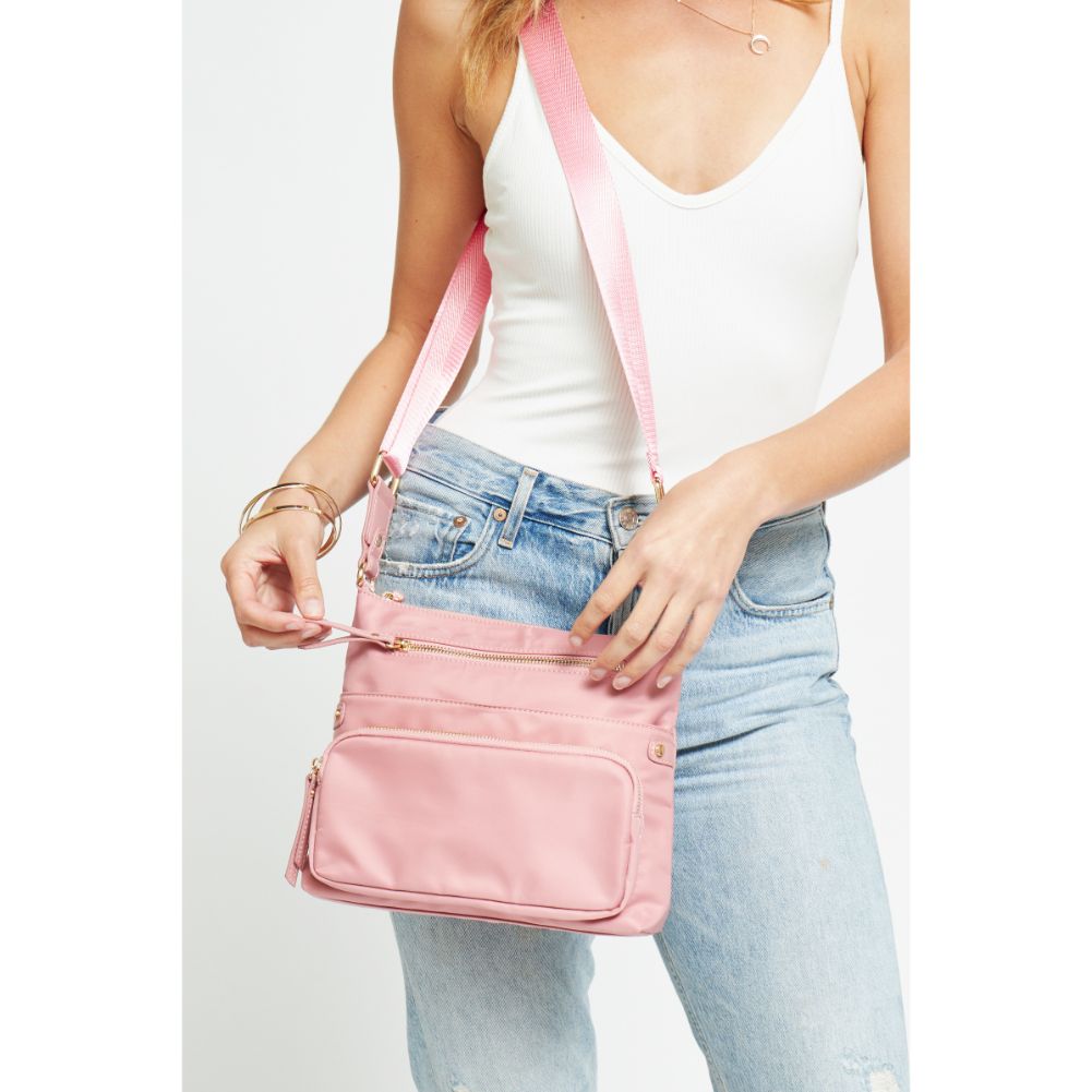 Woman wearing Pastel Pink Urban Expressions Julia Crossbody 840611178398 View 4 | Pastel Pink