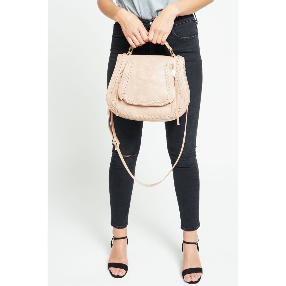 Woman wearing Natural Urban Expressions Khloe Crossbody 840611176653 View 2 | Natural