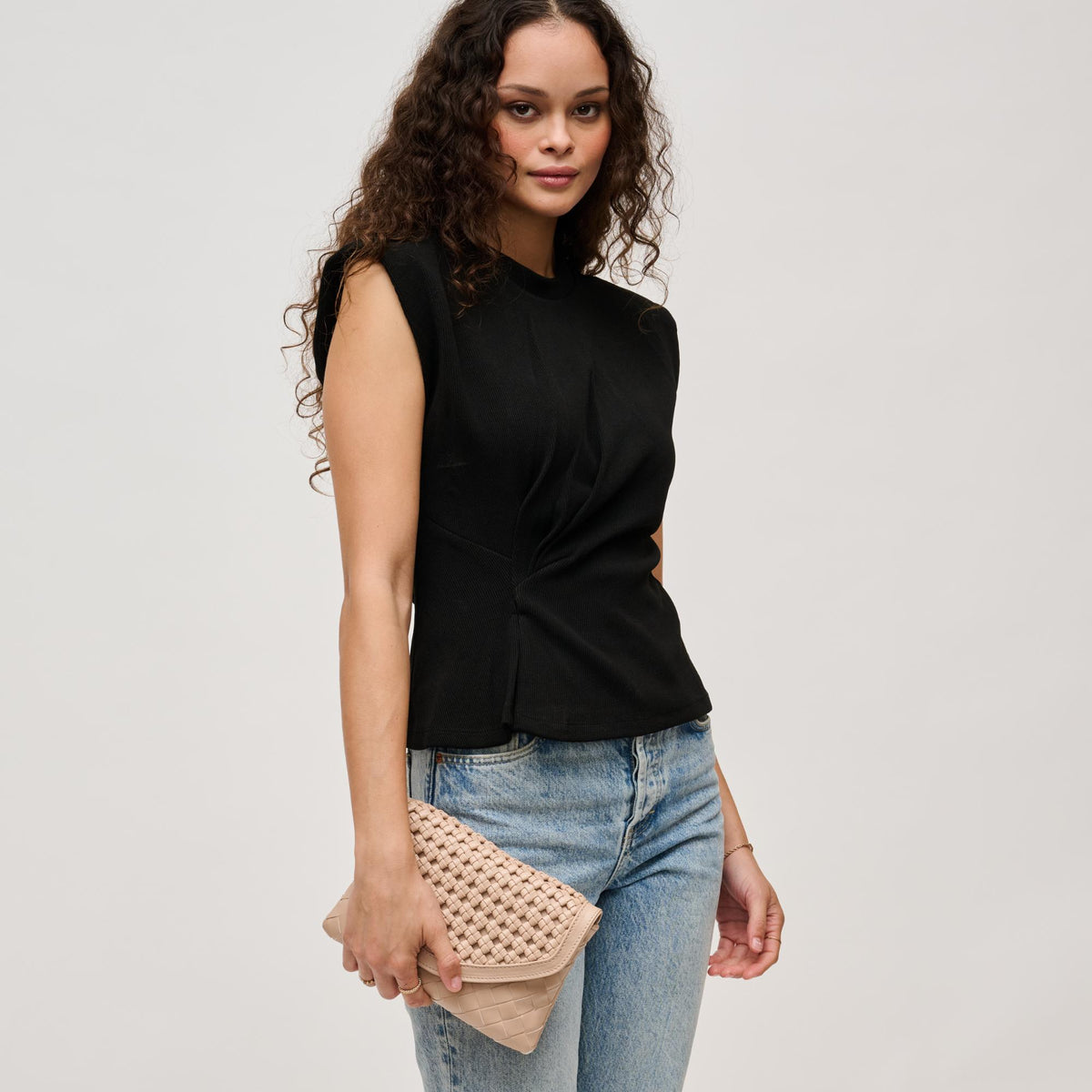 Woman wearing Natural Urban Expressions Emma Crossbody 840611126382 View 3 | Natural