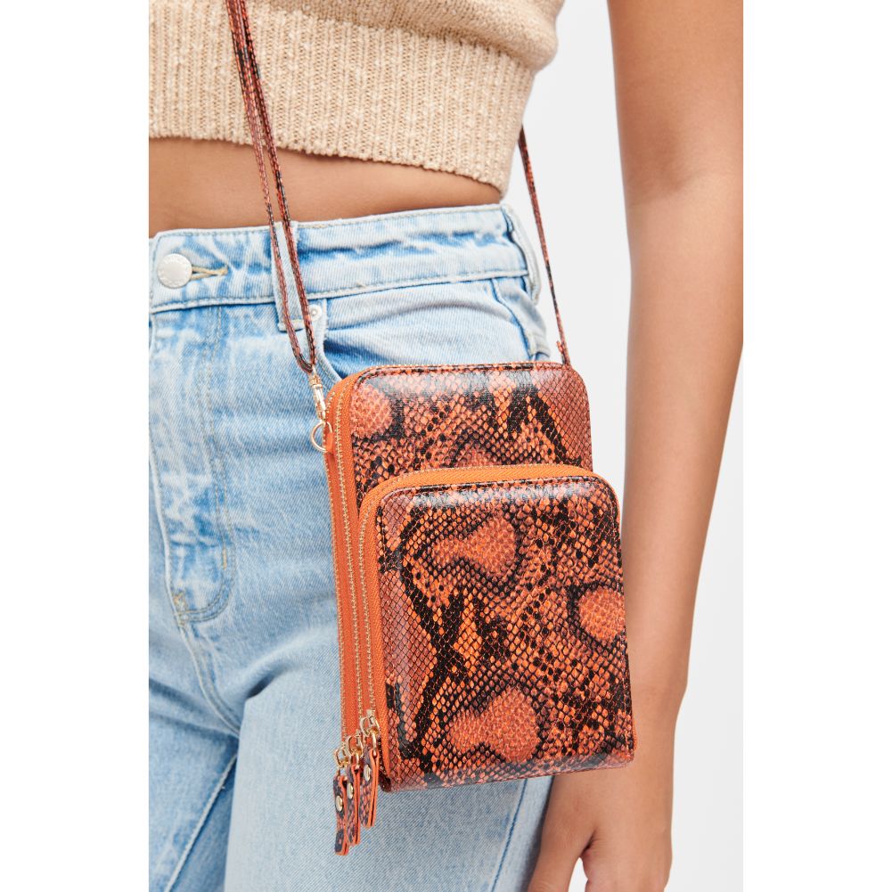 Woman wearing Orange Urban Expressions Jorgie Crossbody 840611182661 View 2 | Orange