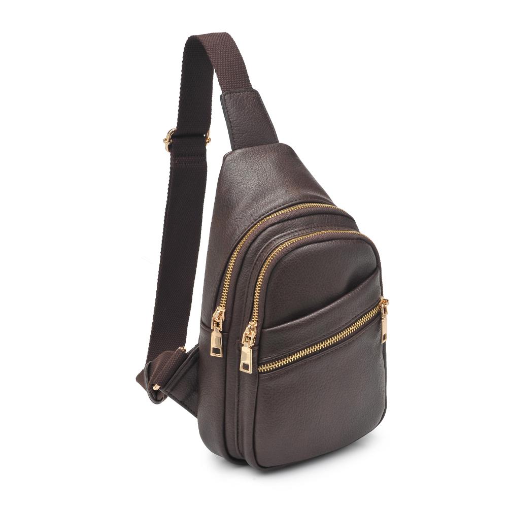 Product Image of Urban Expressions Zephyr Sling Backpack 840611193285 View 6 | Espresso