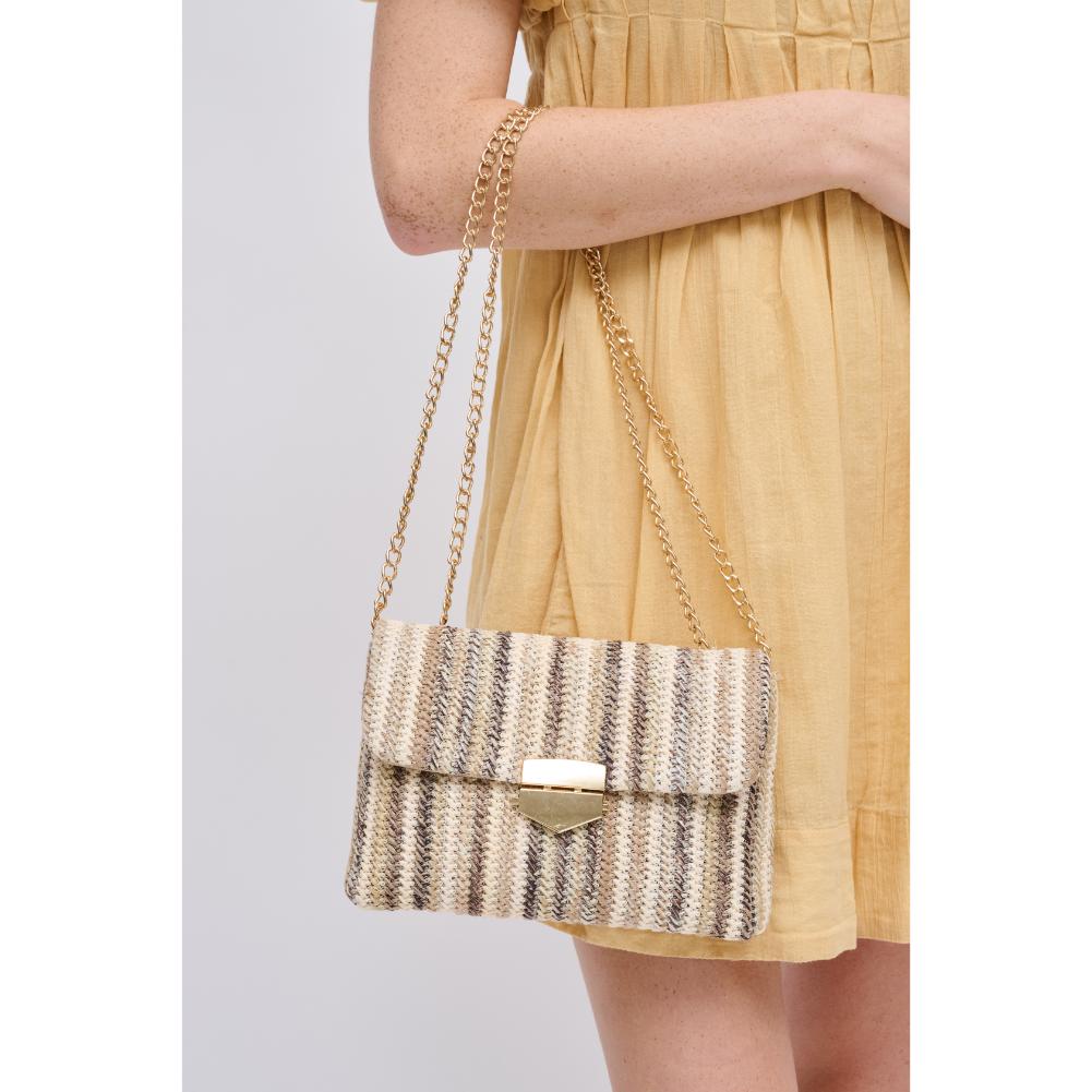 Woman wearing Natural Multi Urban Expressions Remi Crossbody 840611124081 View 1 | Natural Multi