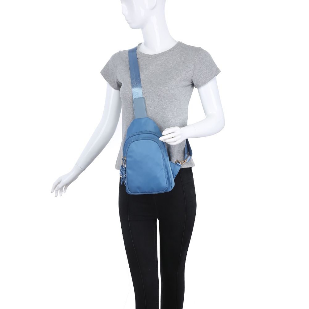 Product Image of Urban Expressions Ace Sling Backpack 840611177674 View 5 | Blue