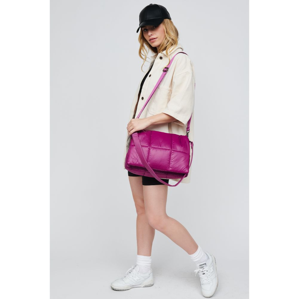 Woman wearing Magenta Urban Expressions Lissa Crossbody 818209010757 View 1 | Magenta