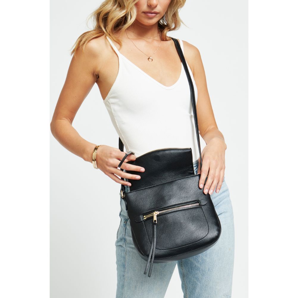 Woman wearing Black Urban Expressions Jean Crossbody 840611177179 View 4 | Black