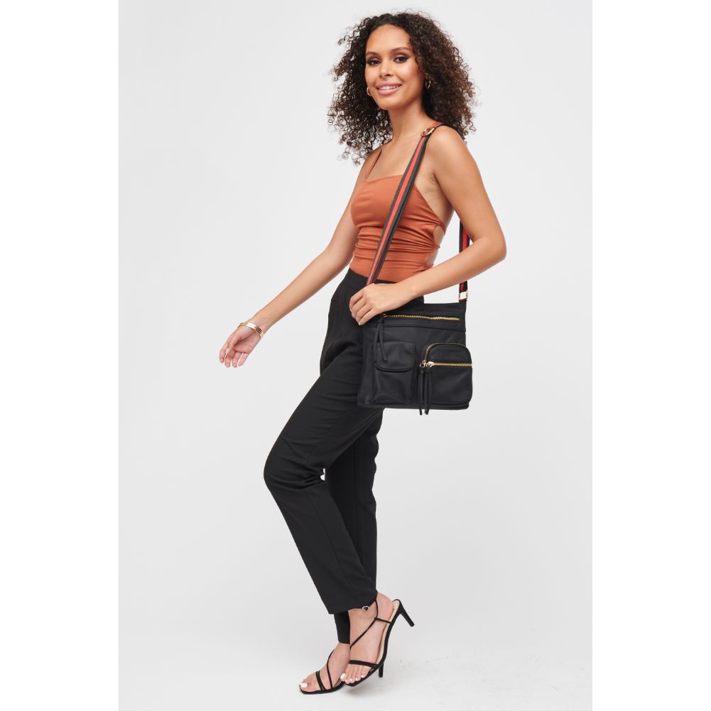 Woman wearing Black Urban Expressions Shay Messenger 840611182838 View 4 | Black