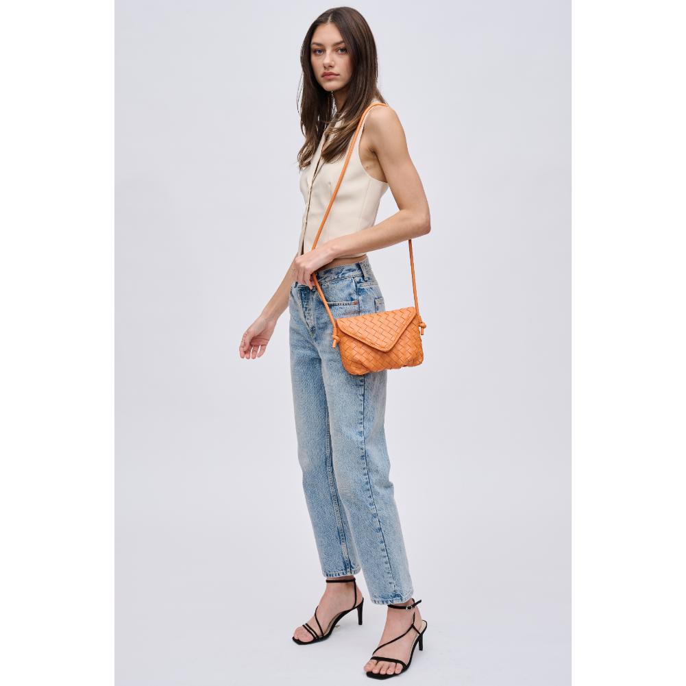 Woman wearing Orange Urban Expressions Kylo Crossbody 840611124418 View 3 | Orange