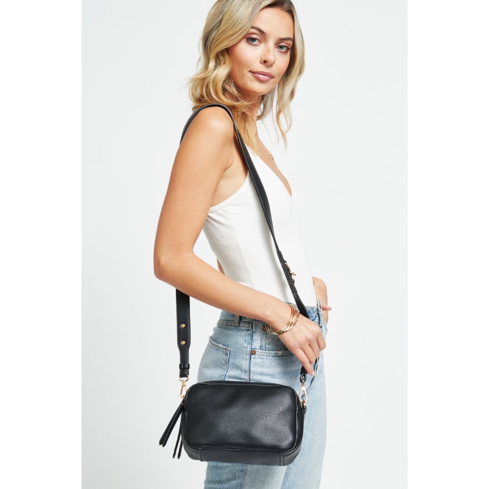 Woman wearing Black Urban Expressions Audrey Crossbody 840611179104 View 4 | Black