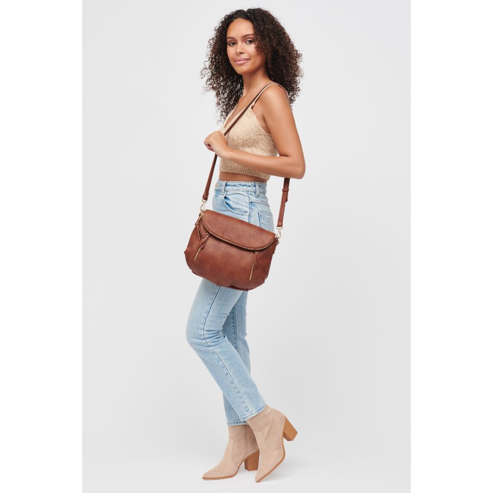 Woman wearing Whisky Urban Expressions Brigitte Messenger 840611185150 View 3 | Whisky