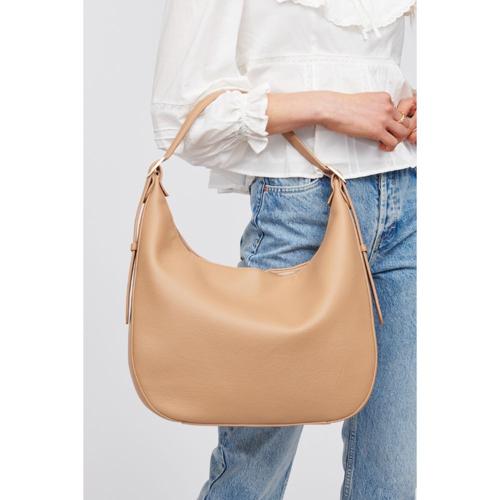 Woman wearing Camel Urban Expressions Stacy Hobo 818209016933 View 4 | Camel