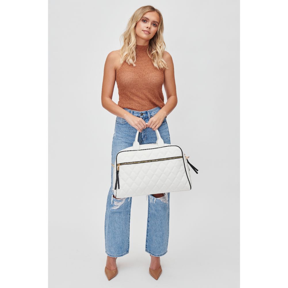 Woman wearing White Urban Expressions Philippa Weekender 818209011419 View 2 | White