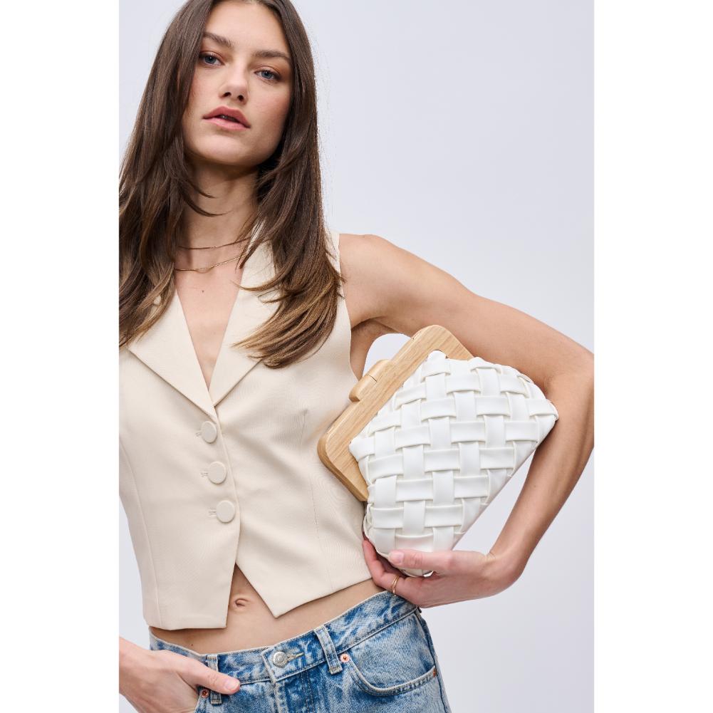 Woman wearing White Urban Expressions Matilda Crossbody 840611192080 View 1 | White