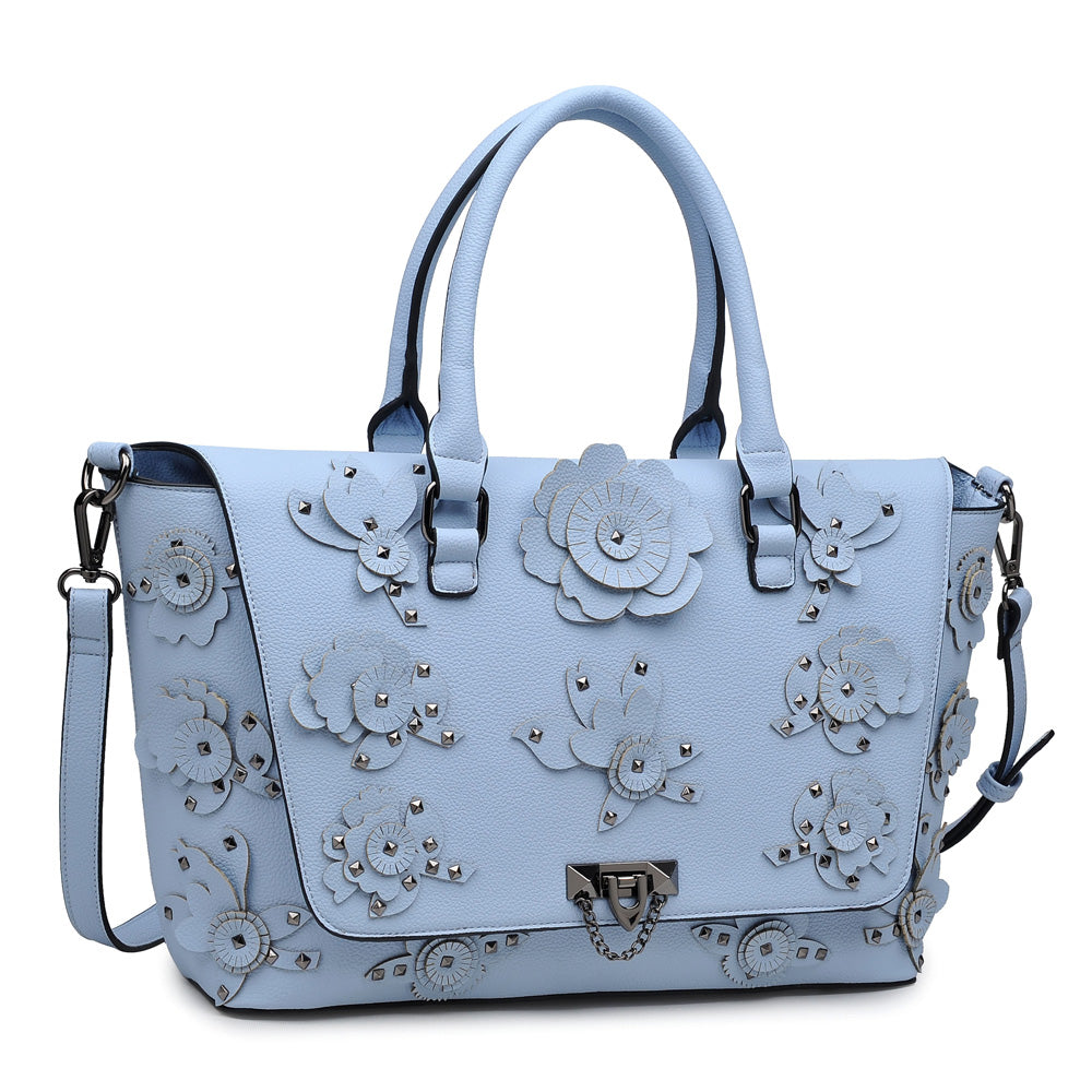 Product Image of Urban Expressions Paris Satchel NA-840611146960 View 2 | Sky Blue