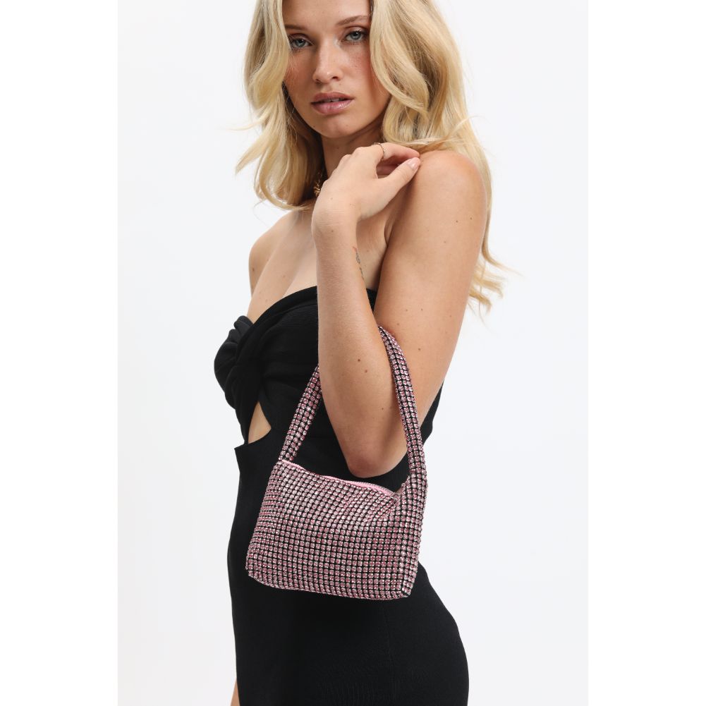 Woman wearing Pink Urban Expressions Jackson Evening Bag 840611121004 View 2 | Pink